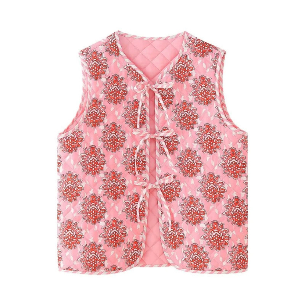 Womens Printed Cotton Sleeveless Tank Top